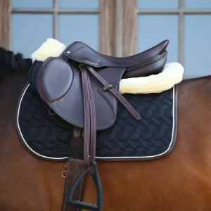 Absorb Jump Saddle Pad No Logo - Black/White/Brown