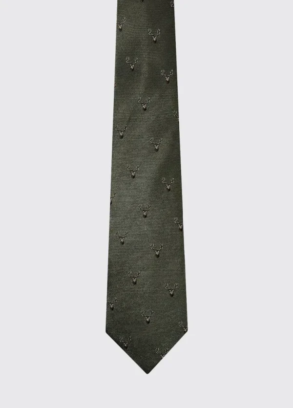 Avalon Silk Woven Tie - Olive