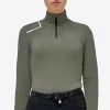 Brushed Long Sleeve Zip Jersey - Dusty Olive