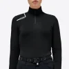 Brushed Long Sleeve Zip Jersey - Black