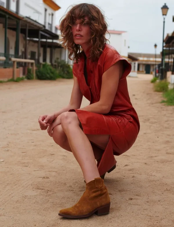 Cassidy Suede Cowboy Boot - Tan