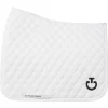 Circular Quilt Dressage Saddle Pad - White