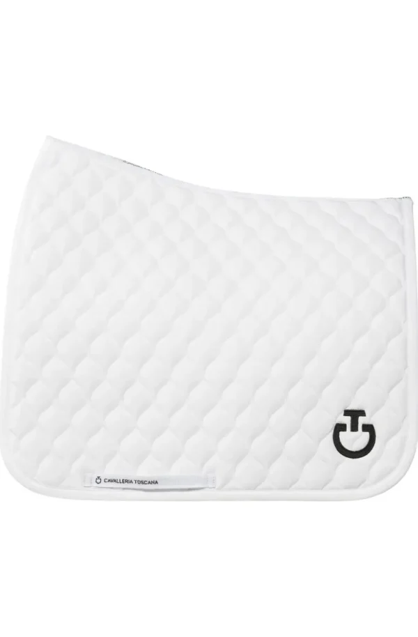 Circular Quilt Dressage Saddle Pad - White