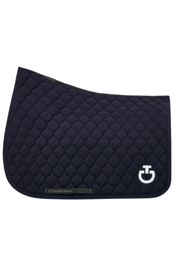 Circular Quilted Jumping Saddle Pad - Navy