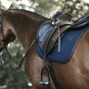 Colour Edition Leather Jump Saddle Pad - Navy