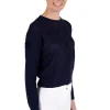 Cotton Crew Neck Sweater - Navy