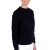 Diagonal Weave Crew Neck - Navy