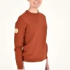 Diagonal Weave Crew Neck - Terracotta