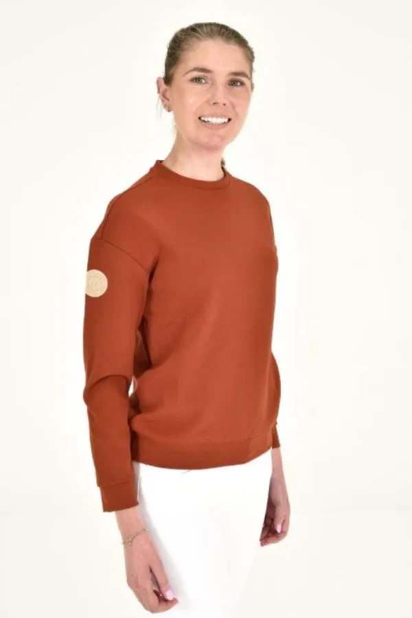 Diagonal Weave Crew Neck - Terracotta