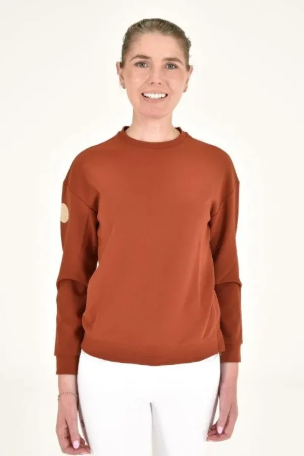 Diagonal Weave Crew Neck - Terracotta