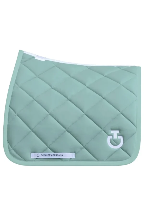 Diamond Quilted Jersey Dressage Saddle Pad - Light Teal Green