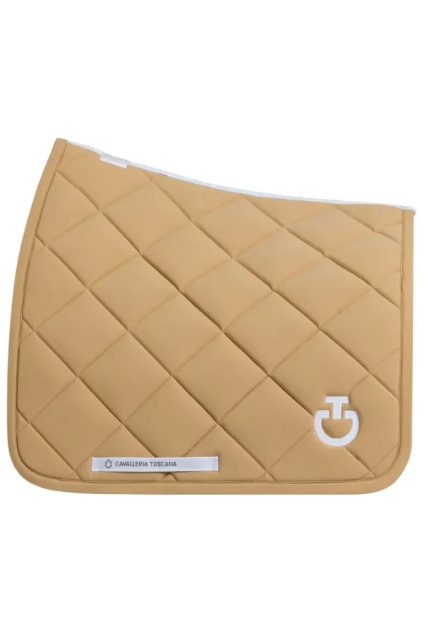 Diamond Quilted Jersey Dressage Saddle Pad - Tan