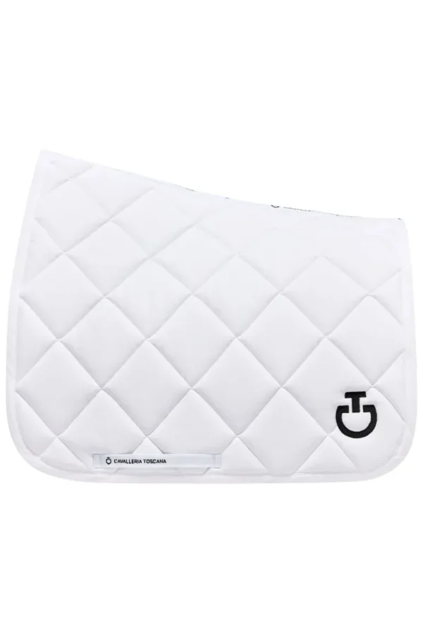 Diamond Quilted Jersey Dressage Saddle Pad - White