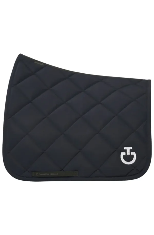 Diamond Quilted Jersey Dressage Saddle Pad - Navy