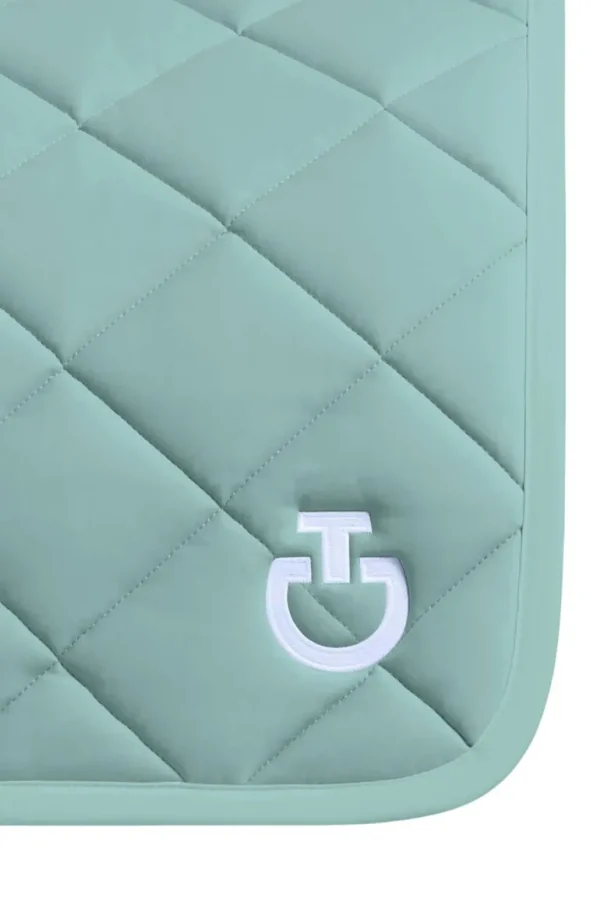 Diamond Quilted Jersey Dressage Saddle Pad - Light Teal Green