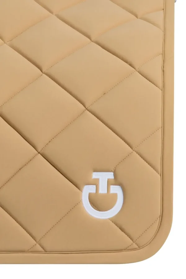 Diamond Quilted Jersey Dressage Saddle Pad - Tan