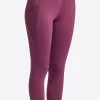 Elastic Band Full Grip Leggings - Berry