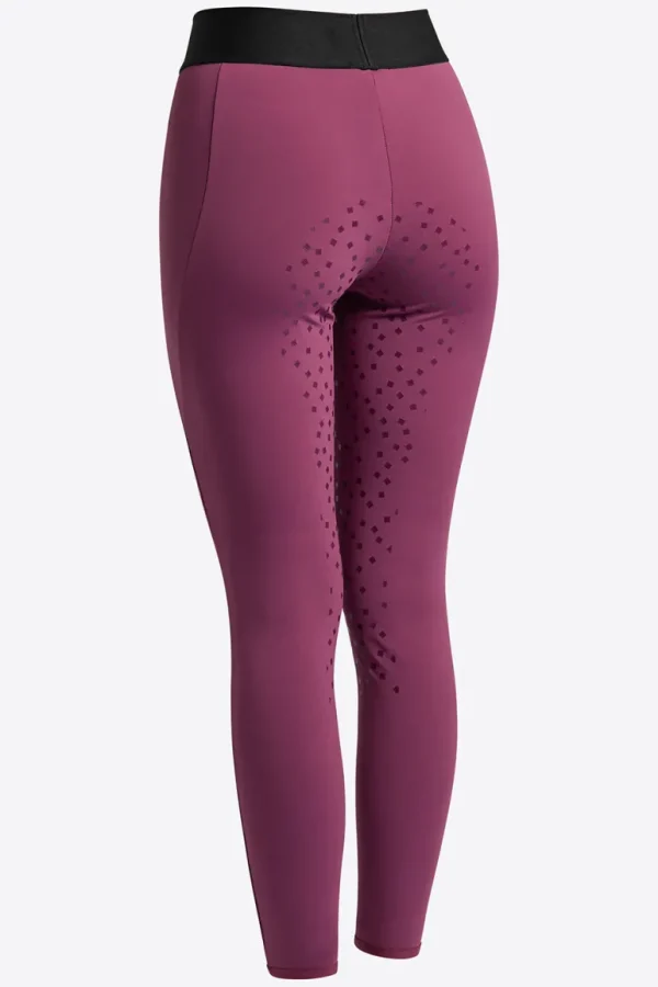 Elastic Band Full Grip Leggings - Berry