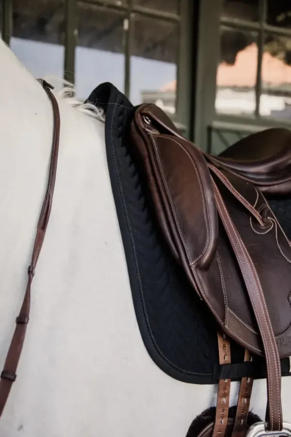 Fishbone Dressage Saddle Pad - Black