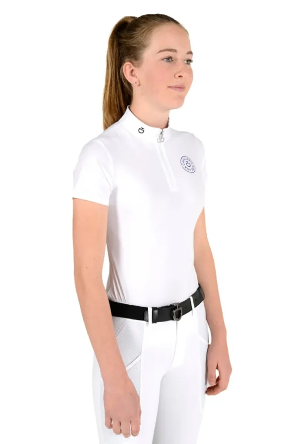 Girl's Jersey S/S Competition Polo - White