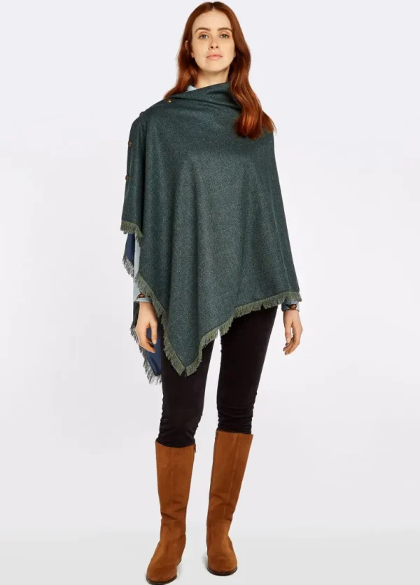 Hazelwood Tweed Poncho - Mist