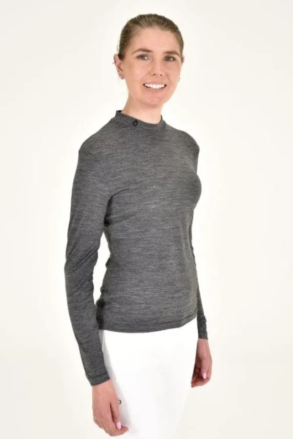 High Collar Lightweight Knit - Grey