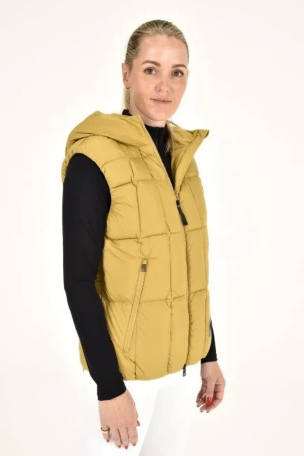 Hooded Down Padded Vest - Golden Ochre