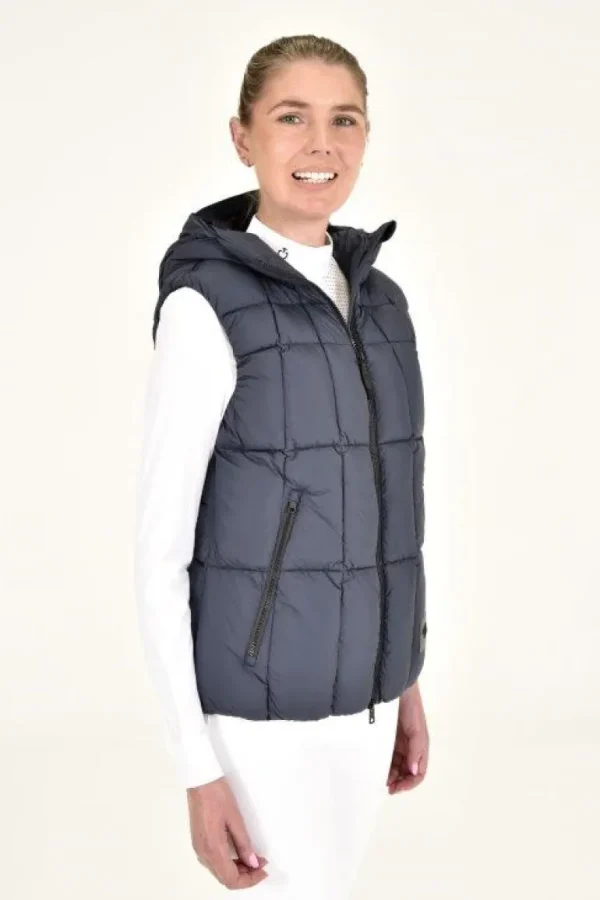 Hooded Down Padded Vest - Navy