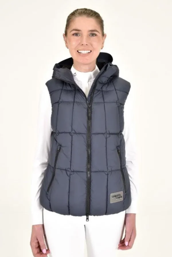 Hooded Down Padded Vest - Navy