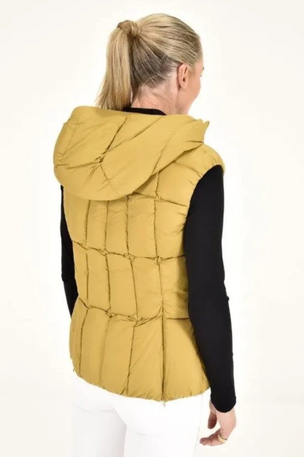 Hooded Down Padded Vest - Golden Ochre