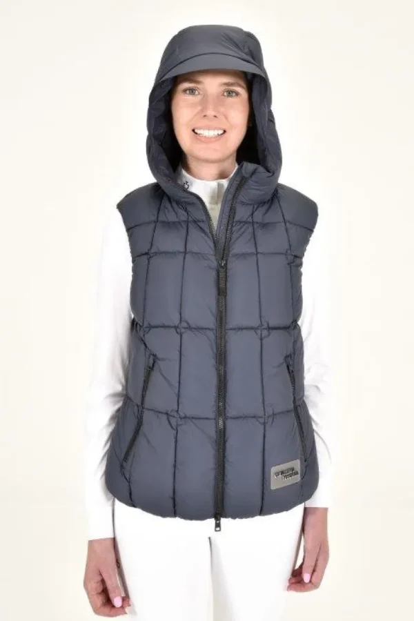 Hooded Down Padded Vest - Navy