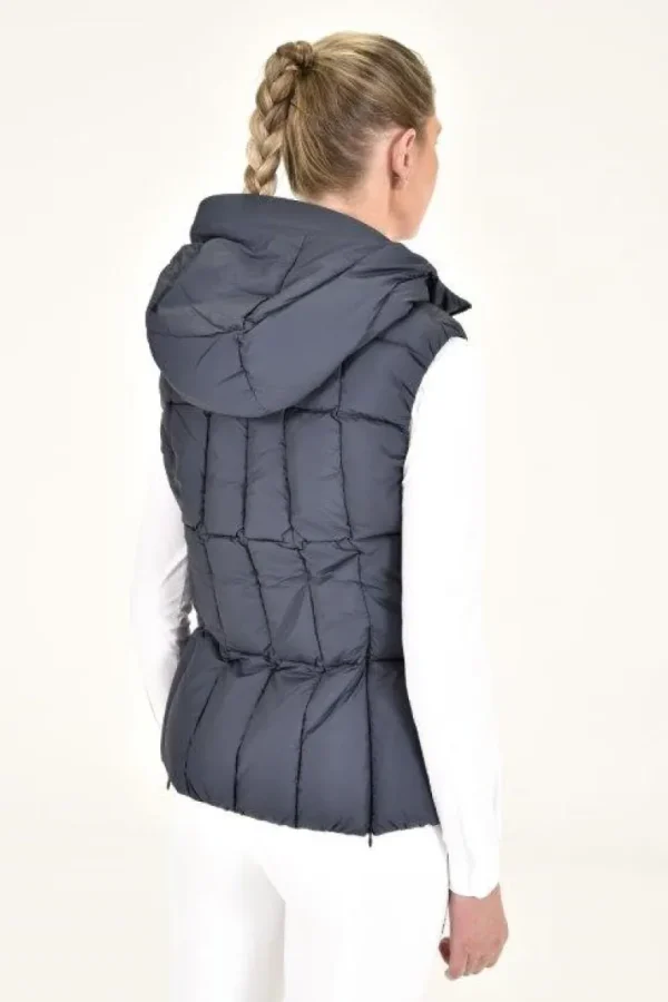 Hooded Down Padded Vest - Navy