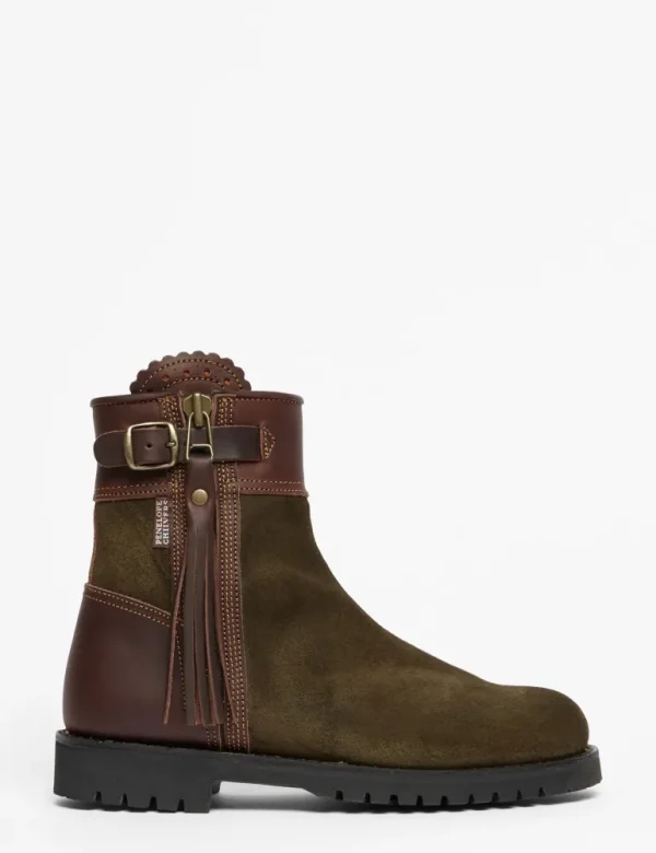 Inclement Cropped Tassel Boot - Seaweed/Conker