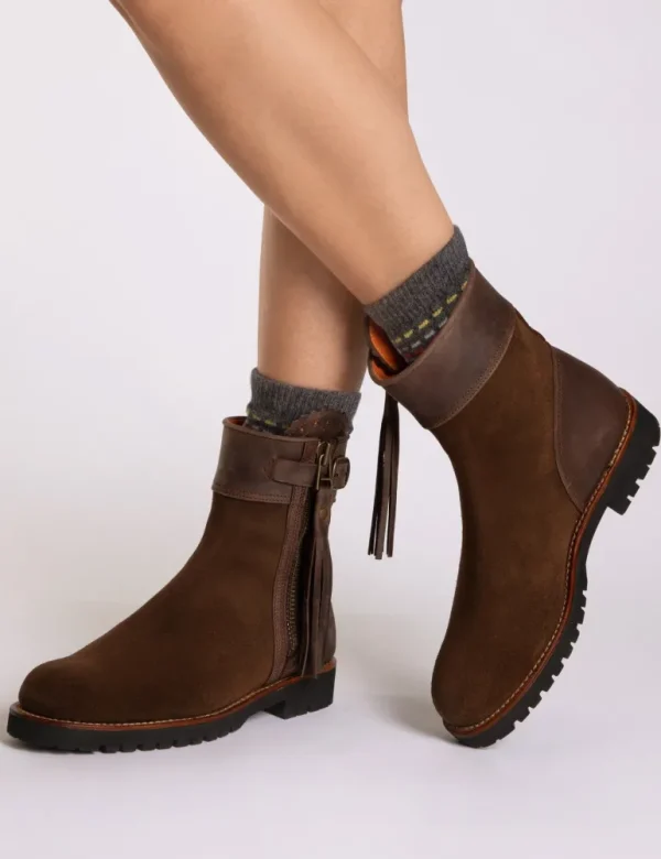 Inclement Cropped Tassel Boot - Dark Oak