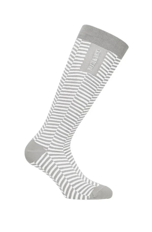 Jacquard Zig Zag Sock - Grey/White