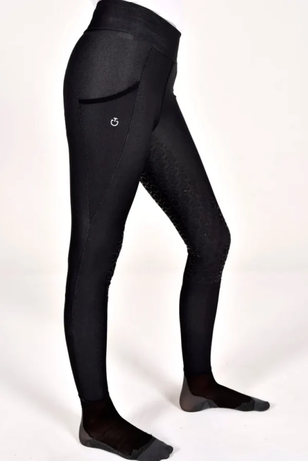 Jersey Mesh Pocket Full Grip Tights - Black