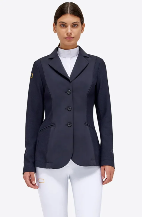 Jersey Mesh Riding Jacket - Navy w Gold Logo