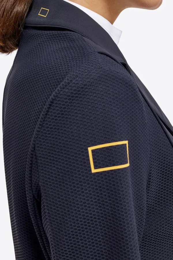 Jersey Mesh Riding Jacket - Navy w Gold Logo