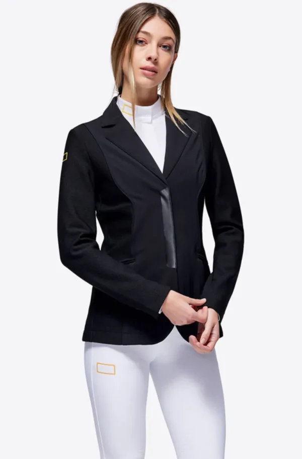 Jersey Mesh Riding Zip Jacket - Black w Gold Logo