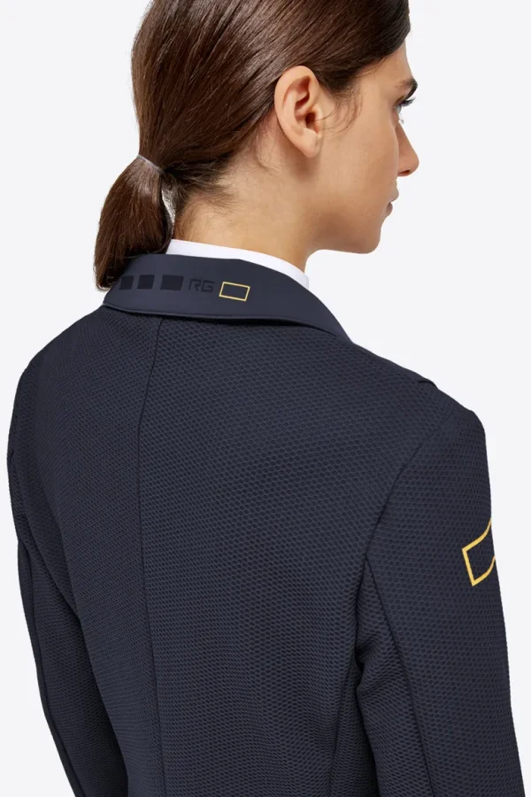 Jersey Mesh Riding Zip Jacket - Navy w Gold Logo