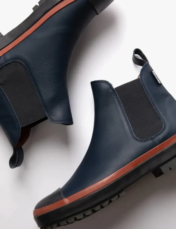 Jump Waterproof Leather Boot - Navy