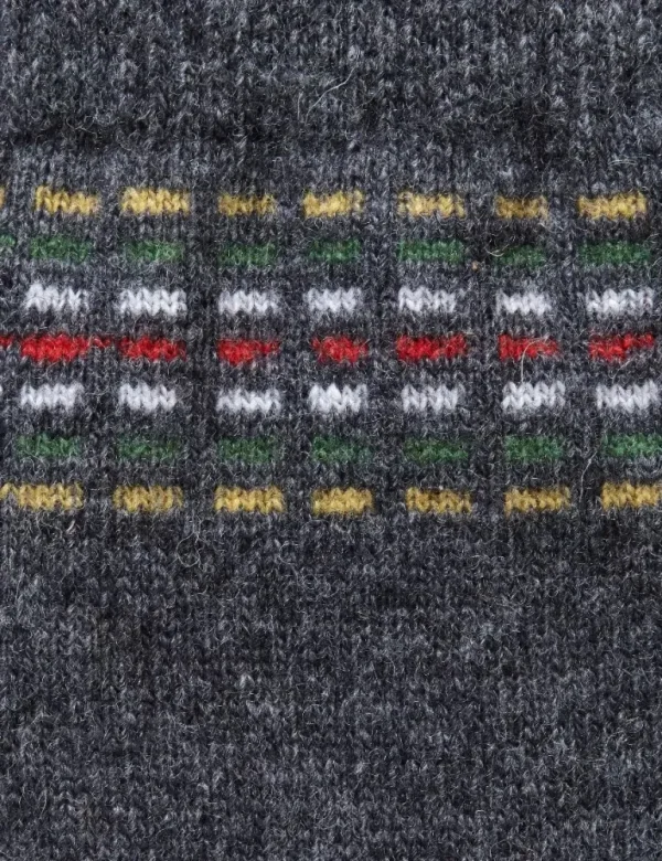 Lambswool Socks - Charcoal/Yellow/Moss/Red