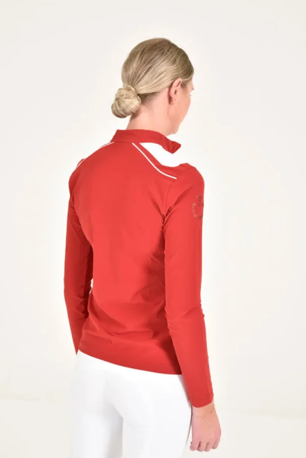 L/S Training Zip Polo - Red