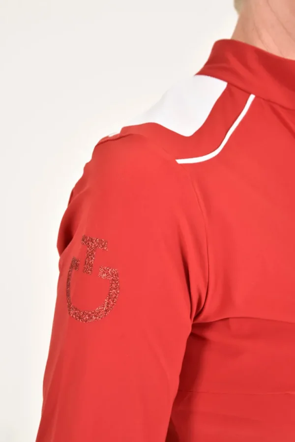 L/S Training Zip Polo - Red