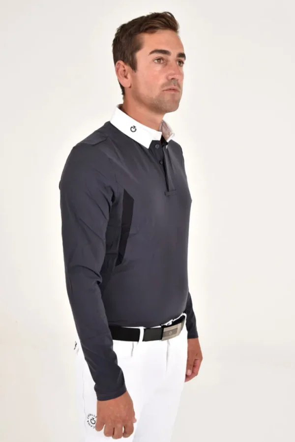 Men's Long Sleeve Tech Polo - Navy