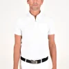 Men's Tech Pique Short Sleeve Zip Training Polo - White