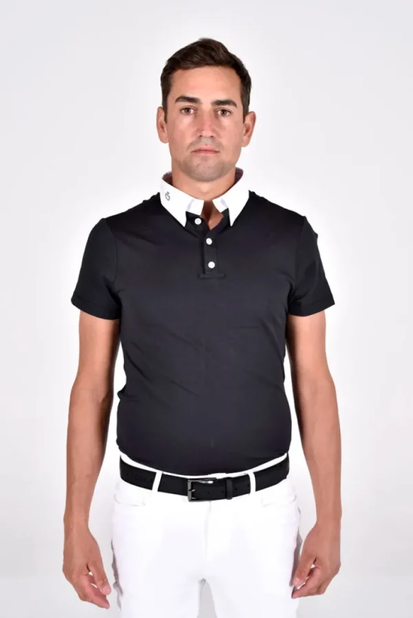 Men's Tech Pique Short Sleeve Comp Polo with Mesh - Grey