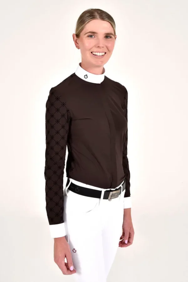 Mini Orbit Flock Long Sleeve Shirt - Dark Chocolate