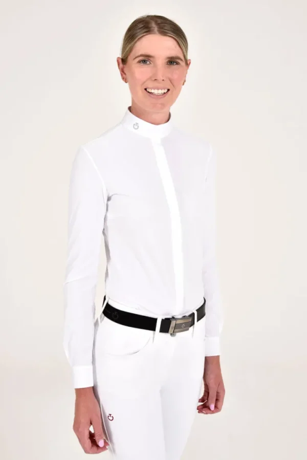 Mini Orbit Flock Long Sleeve Shirt - White