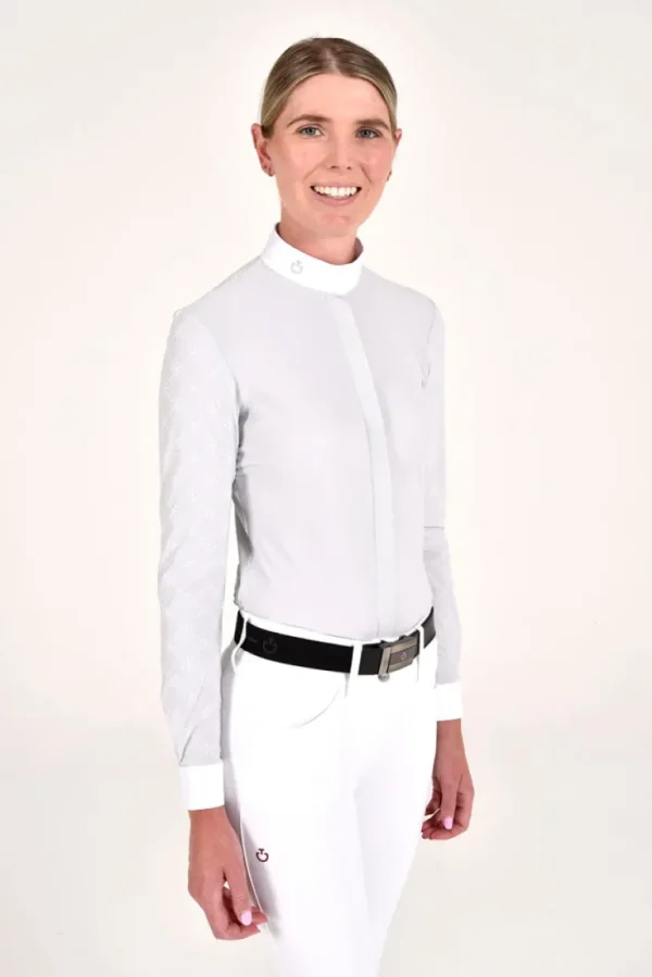 Mini Orbit Flock Long Sleeve Shirt - Pearl Grey